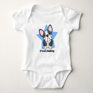 Kawaii Star BW French Bulldog Baby Creeper