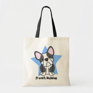 Kawaii Star BW French Bulldog Tote Bag
