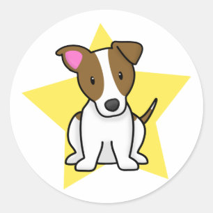 Kawaii Star Jack Russell Terrier Classic Round Sticker