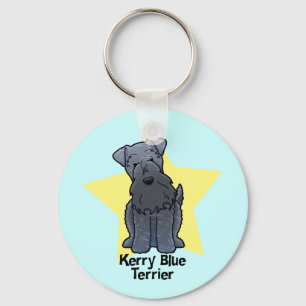 Kawaii Star Kerry Blue Terrier Key Ring