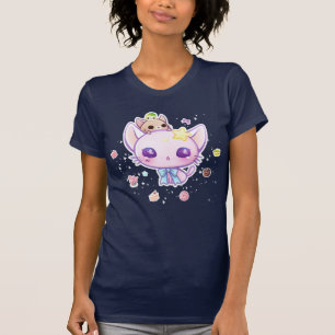 Kawaii star kitty with cute cakes t-shirt