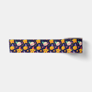 Kawaii Star Party Pattern for Kids Satin Ribbon