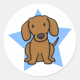 Kawaii Star Red Dachshund Stickers