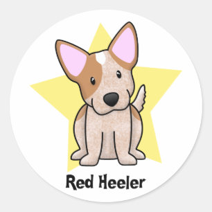 Kawaii Star Red Heeler Classic Round Sticker