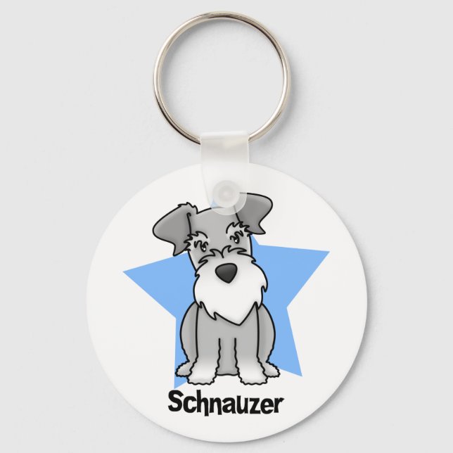 Kawaii Star Schnauzer Key Ring (Front)