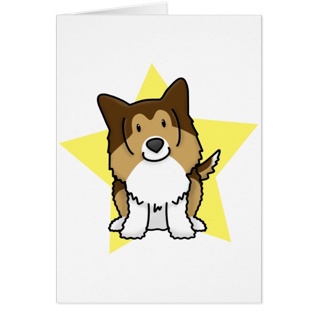 Kawaii Star Sheltie Card (Front)