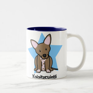 Kawaii Star Xoloitzcuintli Two-Tone Coffee Mug