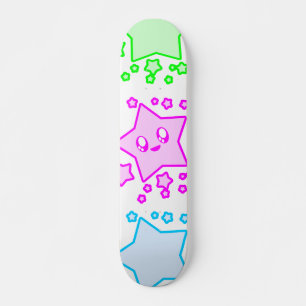 KAWAII STARS HAPPY SPACE FACE SKATEBOARD
