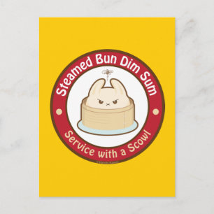 Kawaii Steamed Bun Dim Sum Postcard