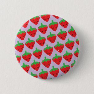 Kawaii Strawberry 6 Cm Round Badge