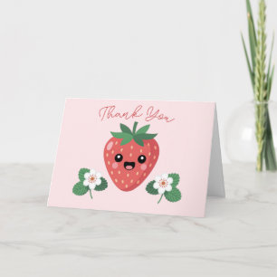 Kawaii Strawberry Baby Shower Thank You Card