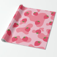 kawaii strawberry cow pattern 