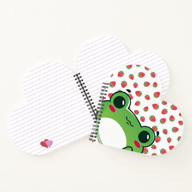 Kawaii Strawberry Frog Apron Notebook (Inside)
