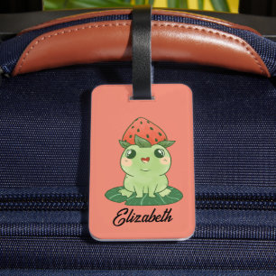 Kawaii Strawberry Frog Home Luggage Tag
