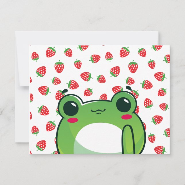 Kawaii Strawberry Frog Postcard (Front)
