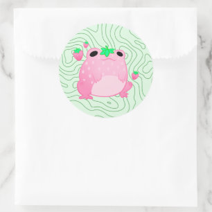 Kawaii Strawberry Frog Softcore  Classic Round Sticker