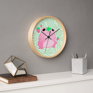 Kawaii Strawberry Frog Softcore Clock