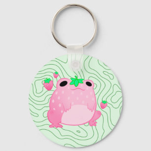 Kawaii Strawberry Frog Softcore Key Ring
