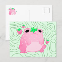 Kawaii Strawberry Frog Softcore Postcard