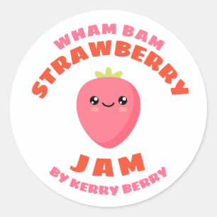 Kawaii Strawberry Jam Classic Round Sticker