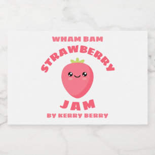 Kawaii Strawberry Jam Food Label