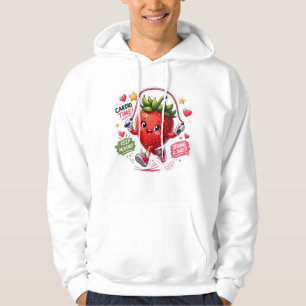 Kawaii Strawberry Jump Rope Fitness Sticker Hoodie
