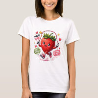 Kawaii Strawberry Jump Rope Fitness Sticker
