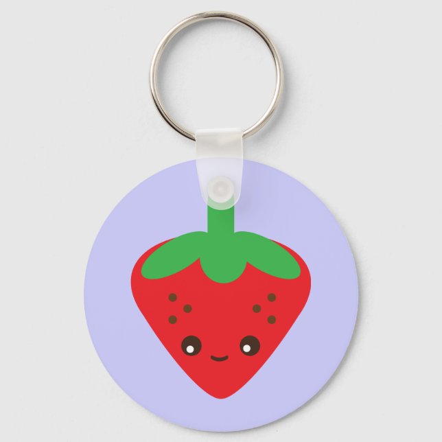 Kawaii Strawberry Key Ring (Front)