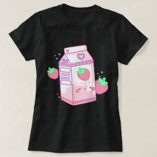 Kawaii Strawberry Milk Aesthetic Design T-Shirt