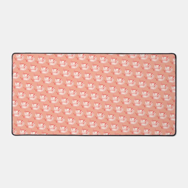 Kawaii Strawberry Milk Carton - Cute Aesthetic Art Desk Mat (Front)