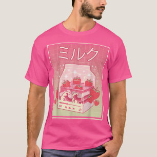 Kawaii Strawberry Milk Carton Kanagawa Wave Lofi A T-Shirt