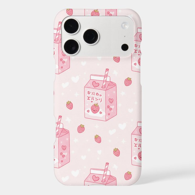 Kawaii Strawberry Milk Carton Pink Pattern (Back)