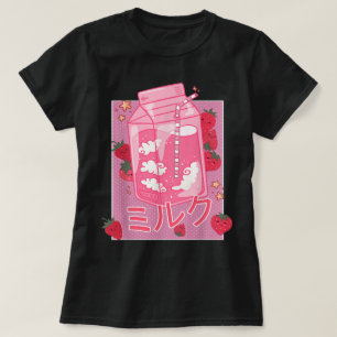 Kawaii Strawberry Milk Japanese Aesthetic T-Shirt