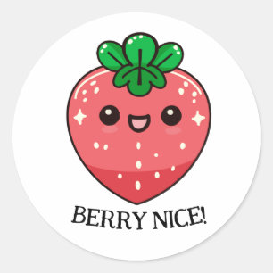 Kawaii Strawberry Motivation Personalizable Classic Round Sticker