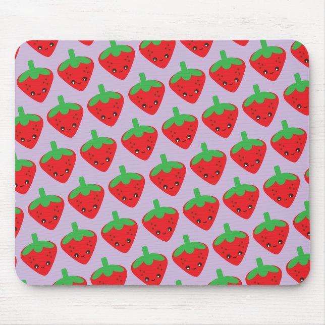 Kawaii Strawberry Mouse Mat (Front)