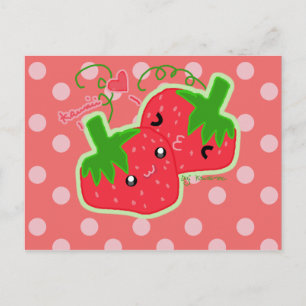 Kawaii Strawberry Postcard