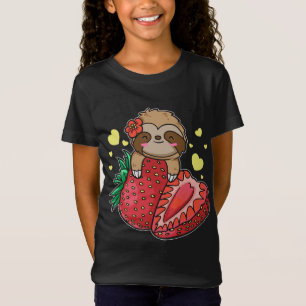Kawaii Strawberry Sloth Lover Fruit Cute Strawberr T-Shirt