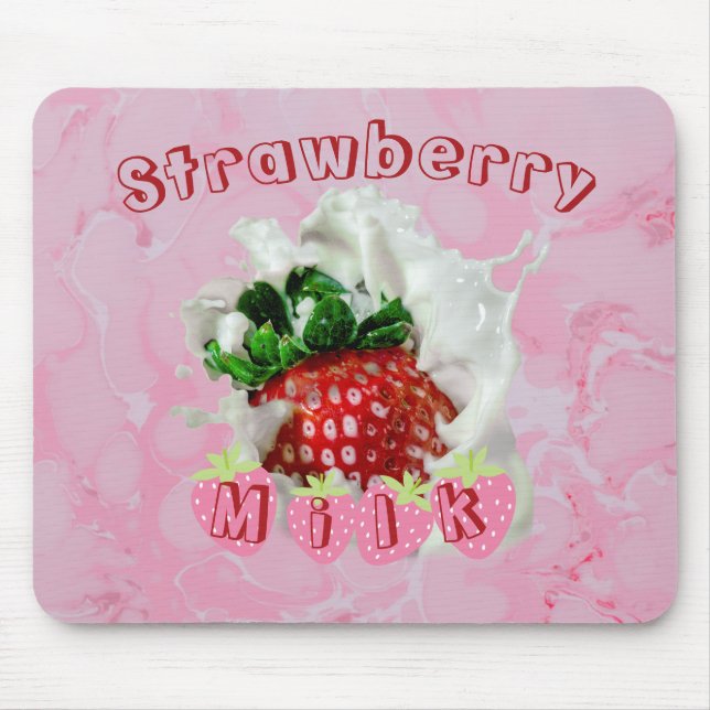 Kawaii Strawberry Summer Fruit Cute Food Theme Mouse Mat (Front)