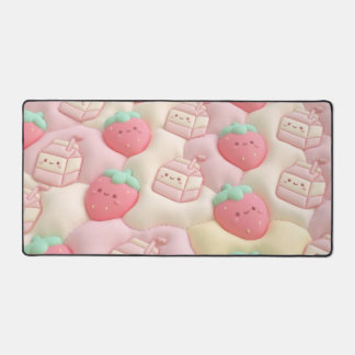 Kawaii Strawberry Sweet Treats Collection Desk Mat