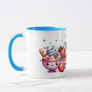 Kawaii Strawberry Sweets and Ice Cream Friends Mug