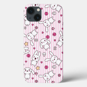 kawaii stripes pattern iPhone 13 case