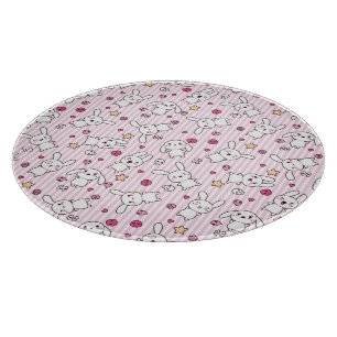 kawaii stripes pattern cutting board