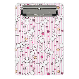 kawaii stripes pattern mini clipboard