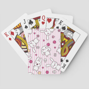kawaii stripes pattern playing cards