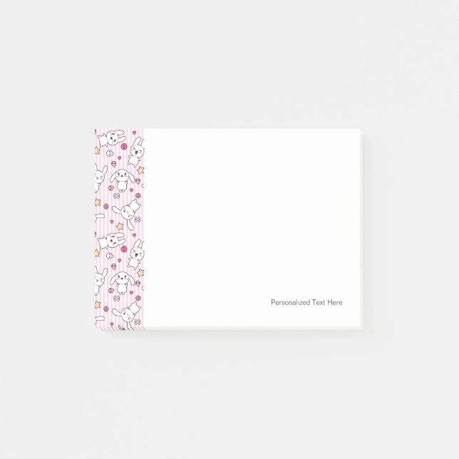 kawaii stripes pattern post-it notes (Front)