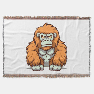 Kawaii-Style Graphic Design in Happy Hues Throw Blanket
