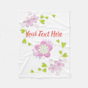 Kawaii Style Sakura Cherry Tree Blossom Fleece Blanket