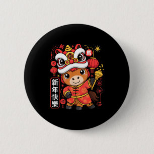 Kawaii Style Year Of The Horse 2026 Chinese New Ye 6 Cm Round Badge