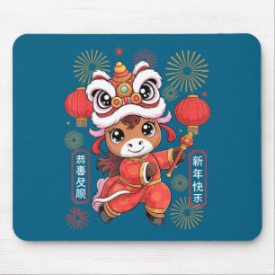 Kawaii Style Year Of The Horse 2026 Chinese New Ye Mouse Mat
