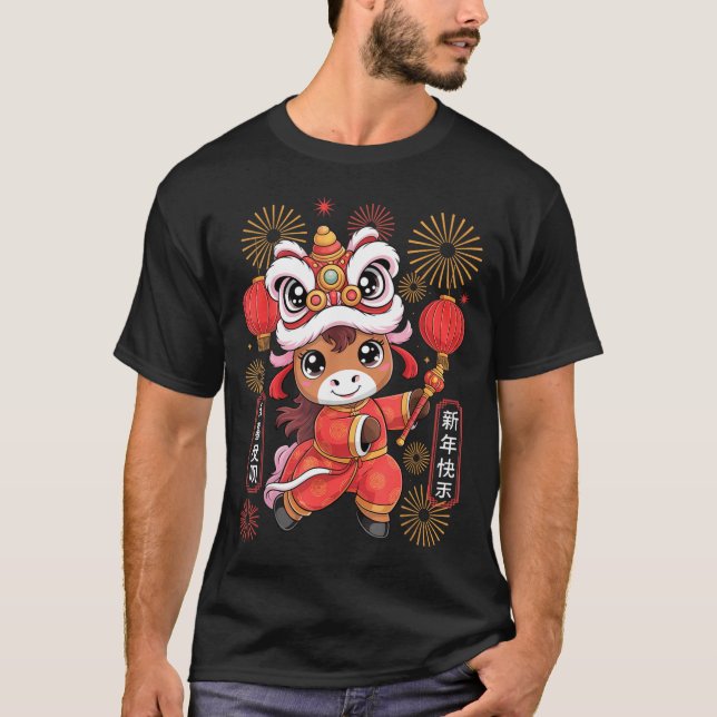 Kawaii Style Year Of The Horse 2026 Chinese New Ye T-Shirt (Front)